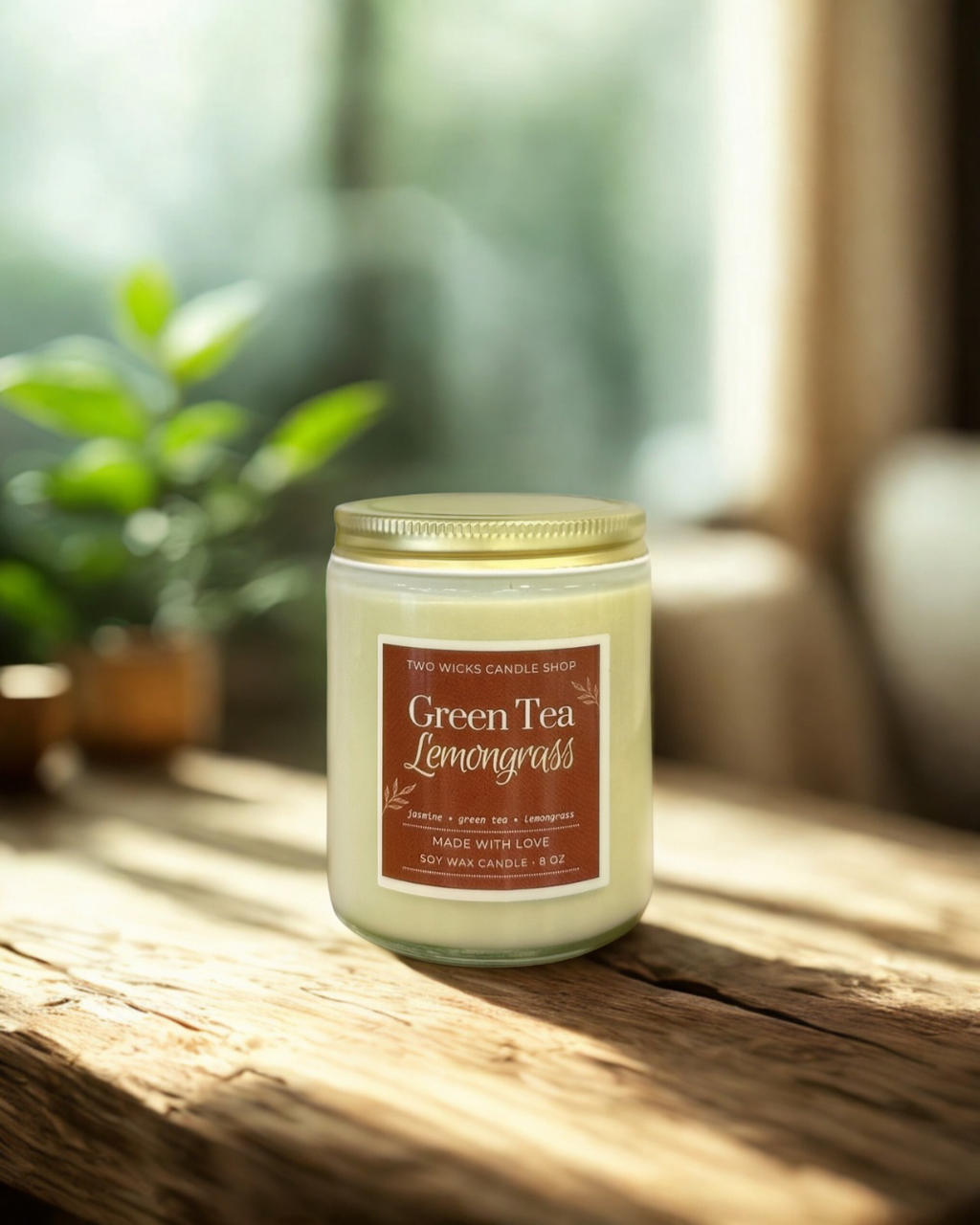 Green Tea & Lemongrass Candle - 8 oz.